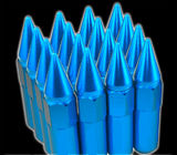 Lug αγώνα δεκτών 60mm καρύδια 14x1.5 για τις ρόδες/πλαίσιο, μπλε εκτεταμένα Lug καρύδια