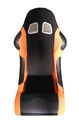 Υλικά μαύρα και πορτοκαλιά καθίσματα αγώνα σουέτ, διπλός ολισθαίνων ρυθμιστής καθισμάτων κάδων αυτοκινήτων