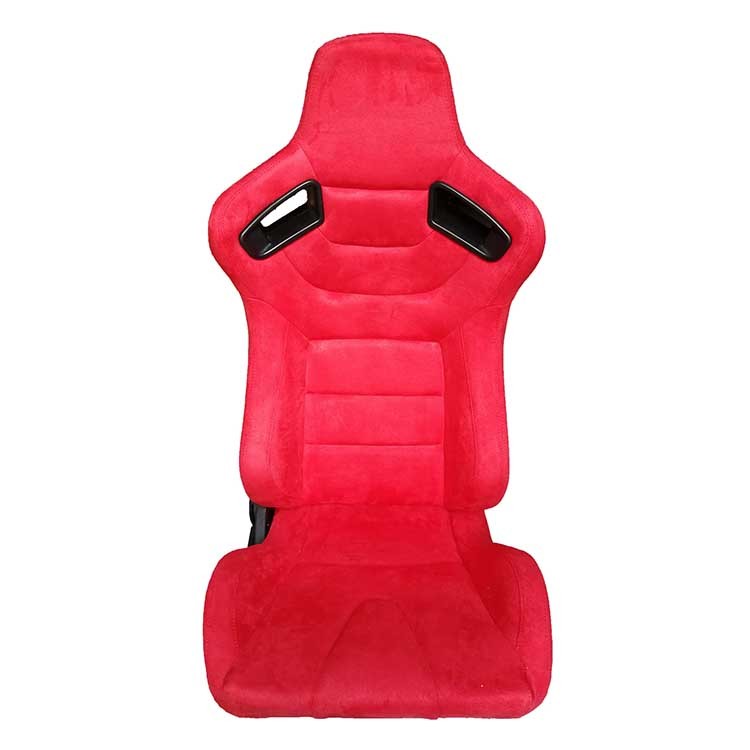 Red Stitching Sport Racing Seats Suede Fabric With Slider Right / Left Adjustment