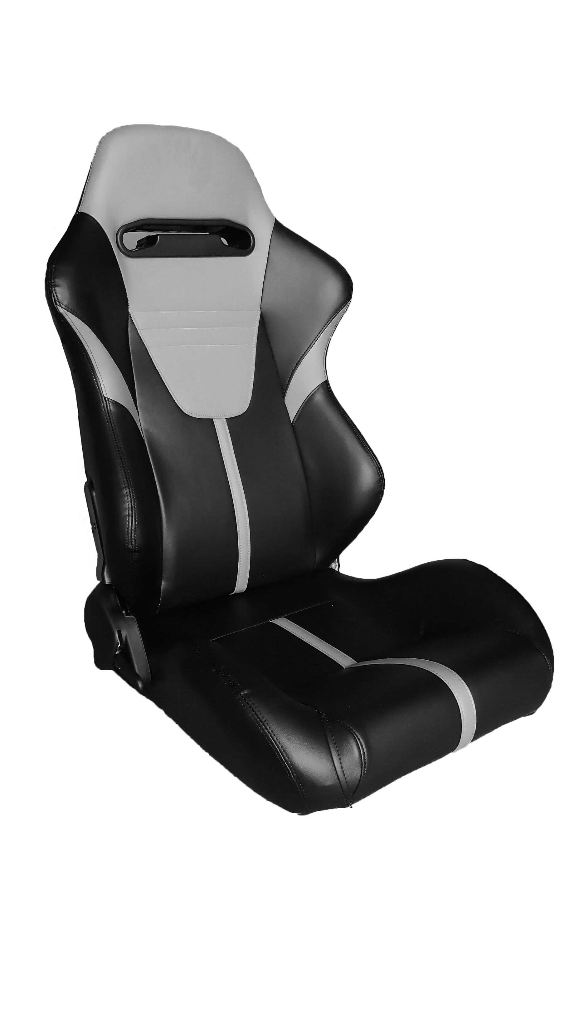 Customized Fashionable Sport Racing Seats With Gray / Black Pvc Leather