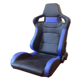 Διευθετήσιμο μπλε και μαύρο κάθισμα αυτοκινήτων καθισμάτων αγώνα PVC/αθλητισμού με τον ενιαίο ολισθαίνοντα ρυθμιστή