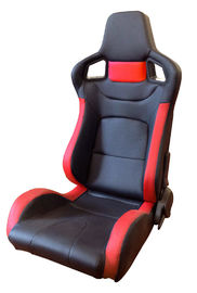 PVC Ρυθμιζόμενα καθίσματα κόκκινου και μαύρου Racing / Αθλητικό κάθισμα αυτοκινήτου με ένα μόνο ρυθμιστικό