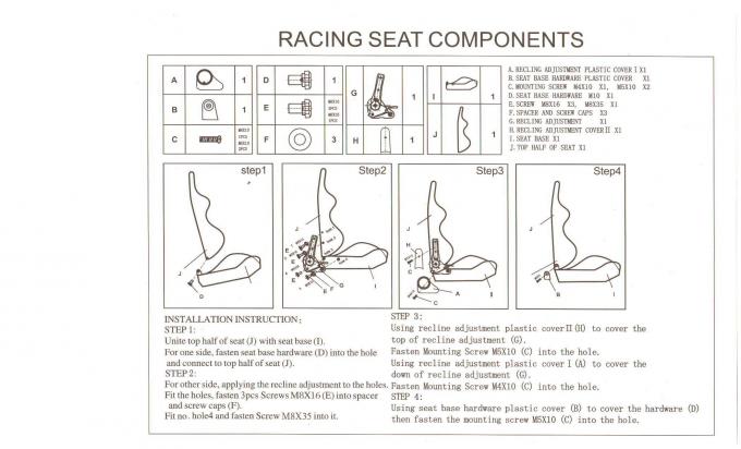 Διευθετήσιμα καθολικά αυτοκινητικά καθίσματα αθλητικού αγώνα με το διπλό ή ενιαίο ολισθαίνοντα ρυθμιστή